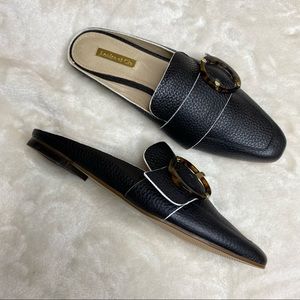 Louise et Cie Slip on Black Dress shoes with side buckles